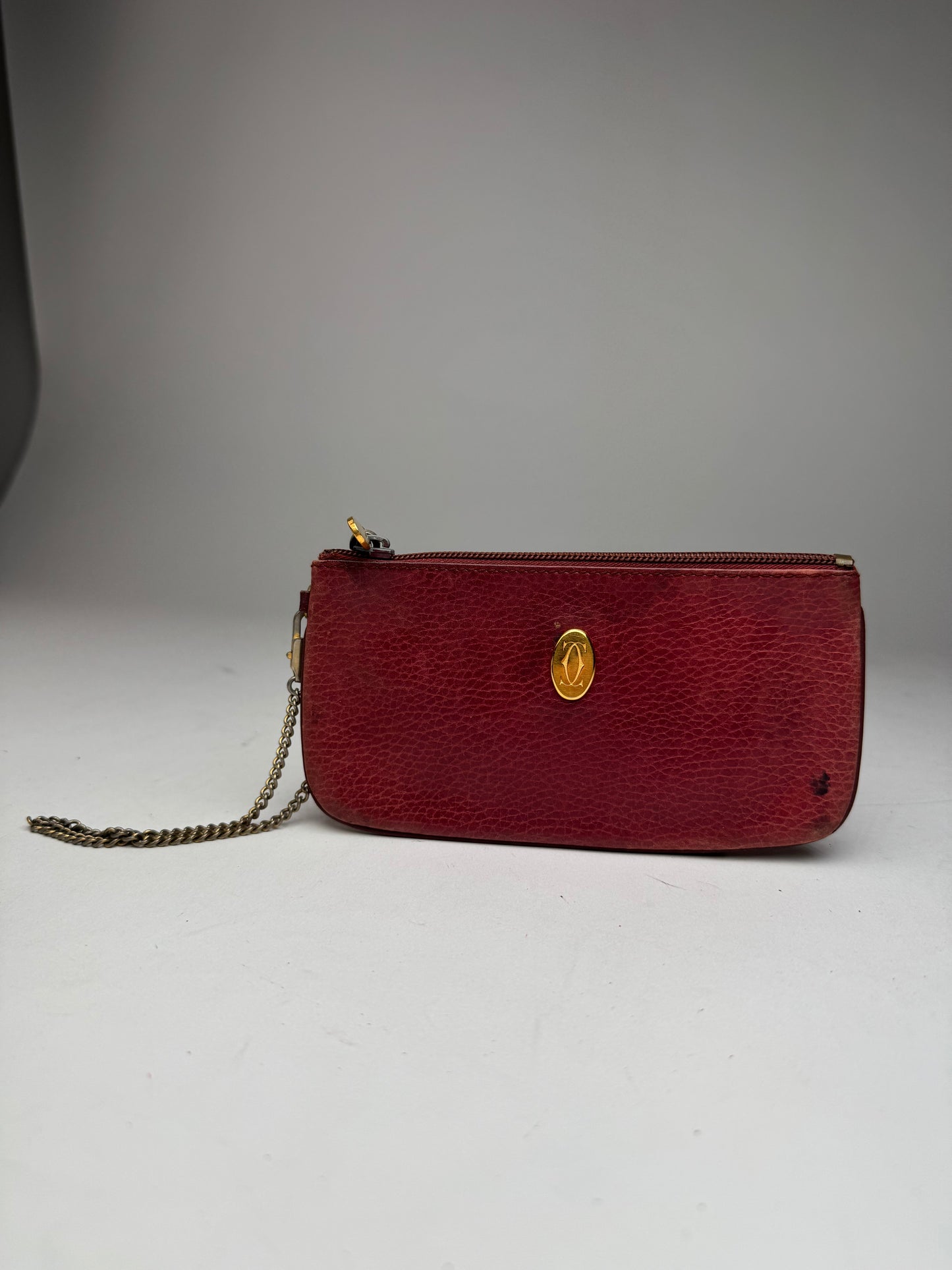 Vintage Cartier Leather Card Holder Burgundy