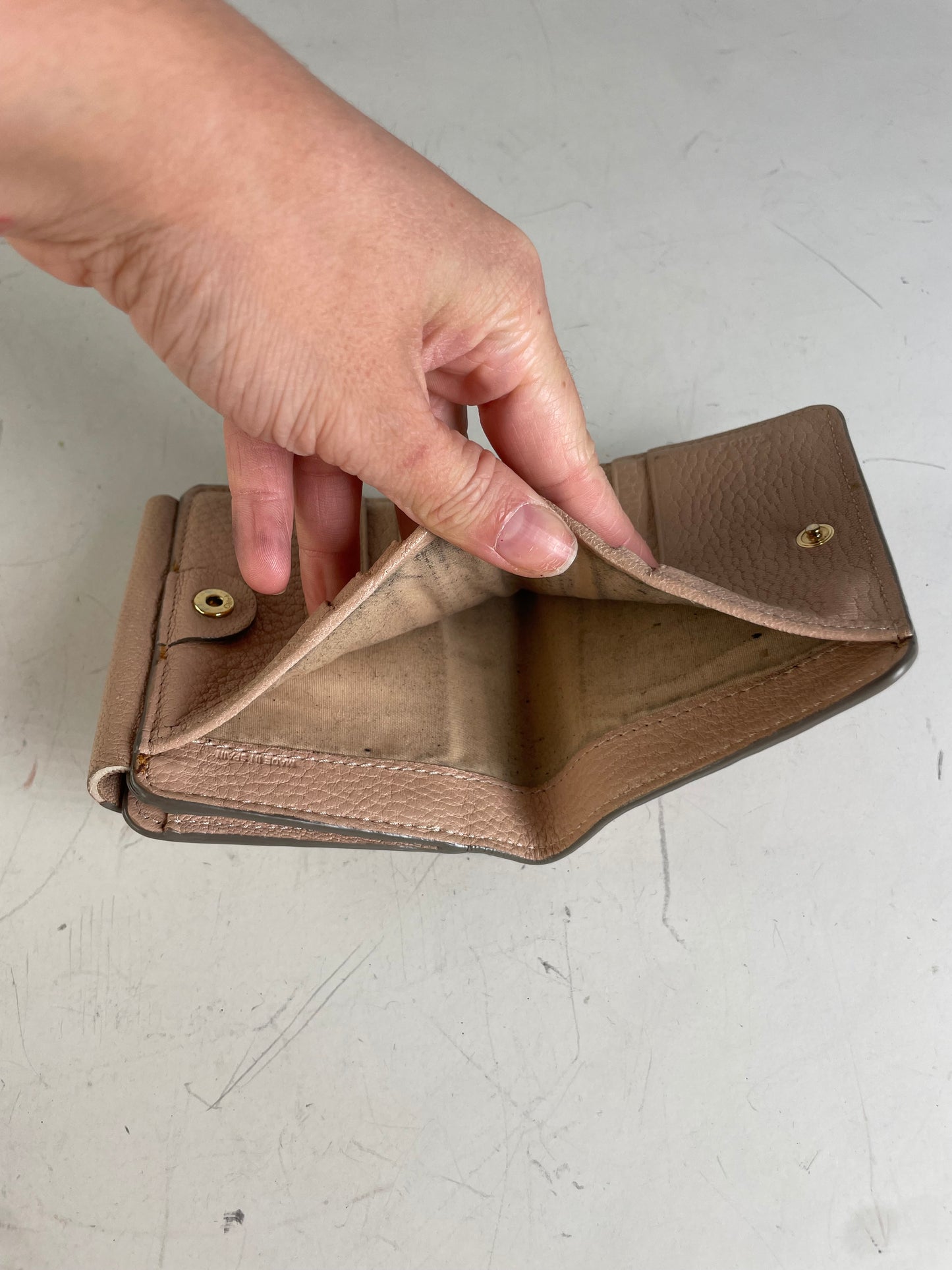 Vintage Chloe Pebbled Leather Wallet Blush Pink Gold