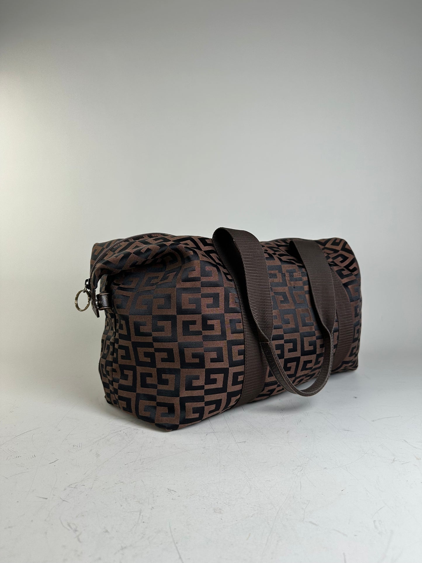 Vintage Givenchy 4G Logo Nylon Tote Brown Black