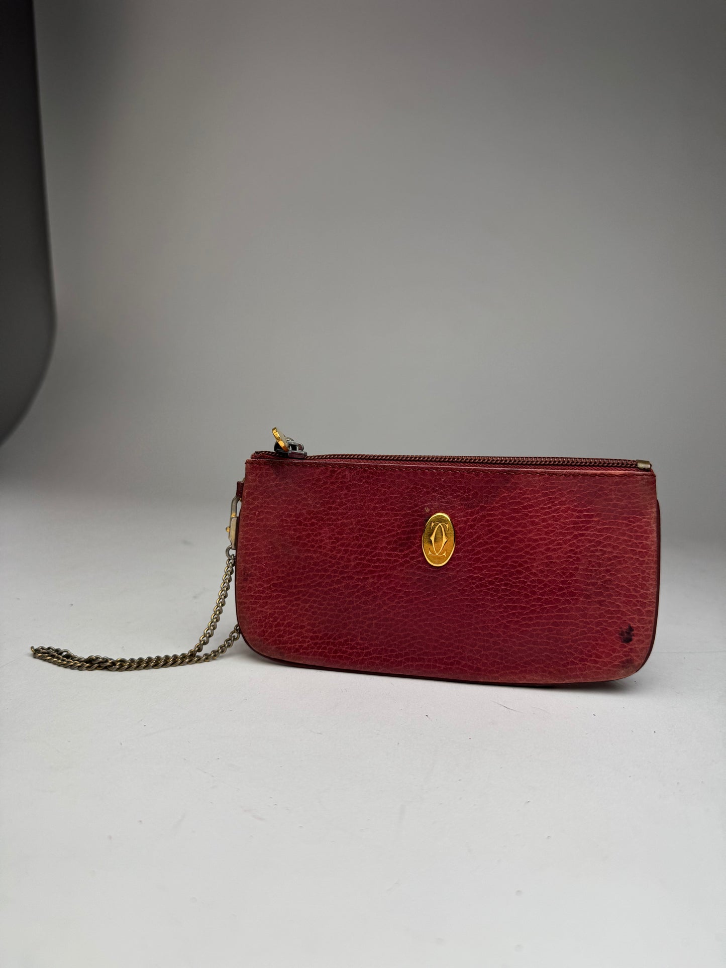 Vintage Cartier Leather Card Holder Burgundy