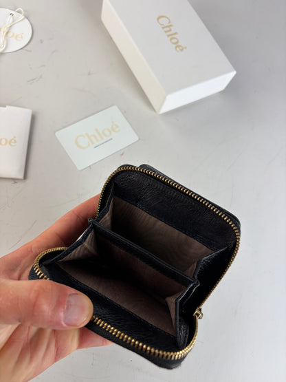 Vintage Chloe Leather Wallet Black Silver