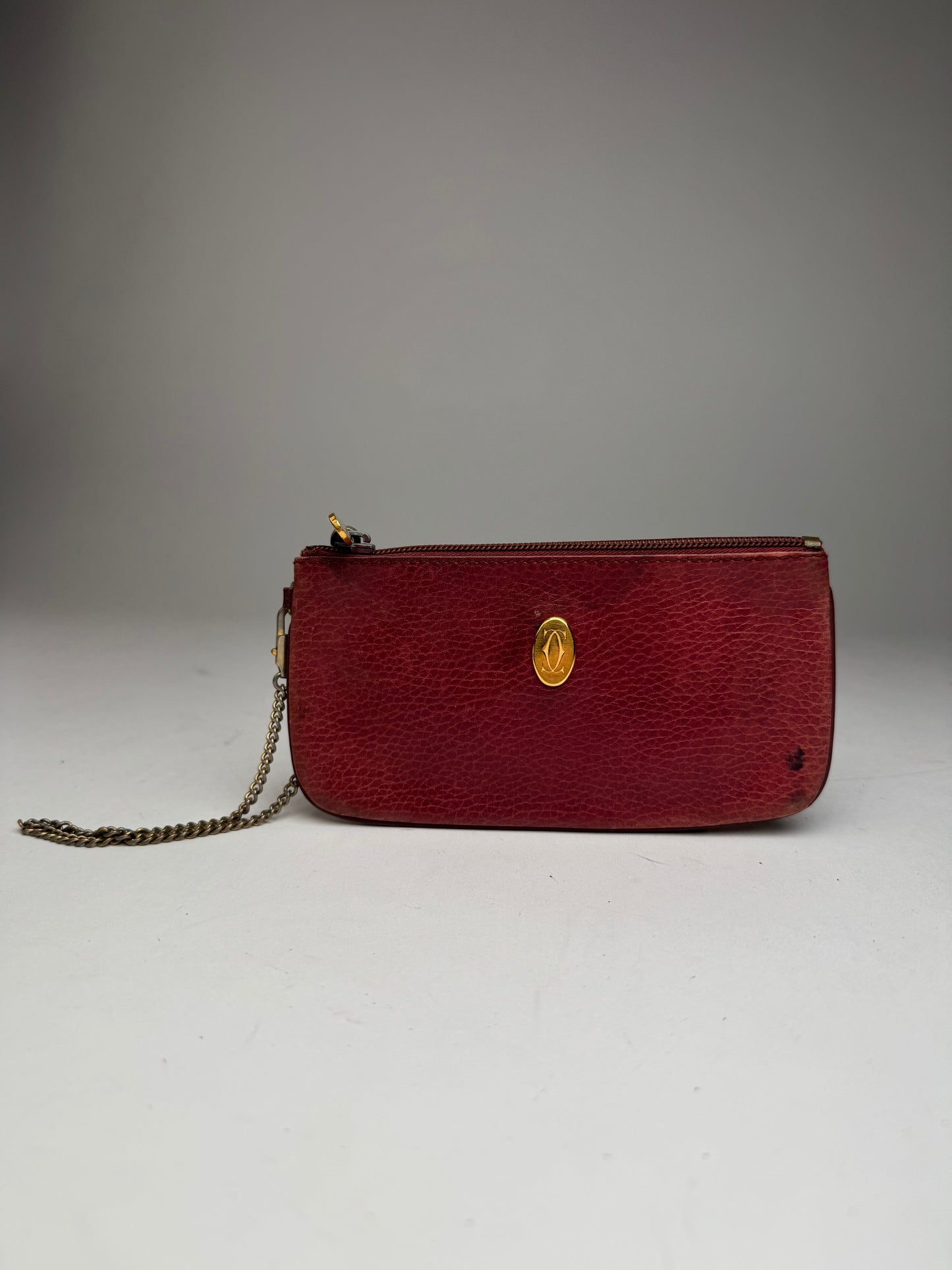 Vintage Cartier Leather Card Holder Burgundy