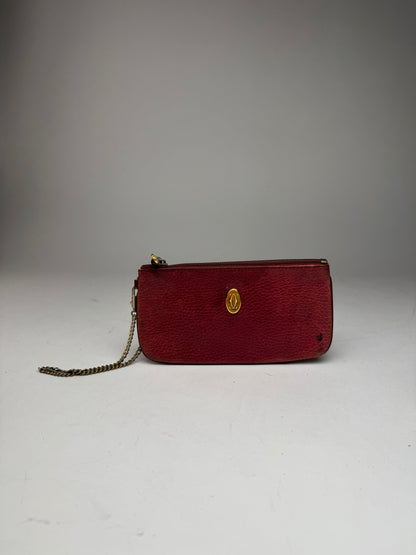Vintage Cartier Leather Card Holder Burgundy