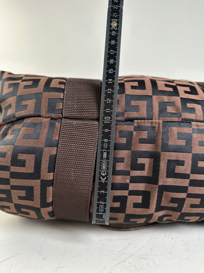 Vintage Givenchy 4G Logo Nylon Tote Brown Black