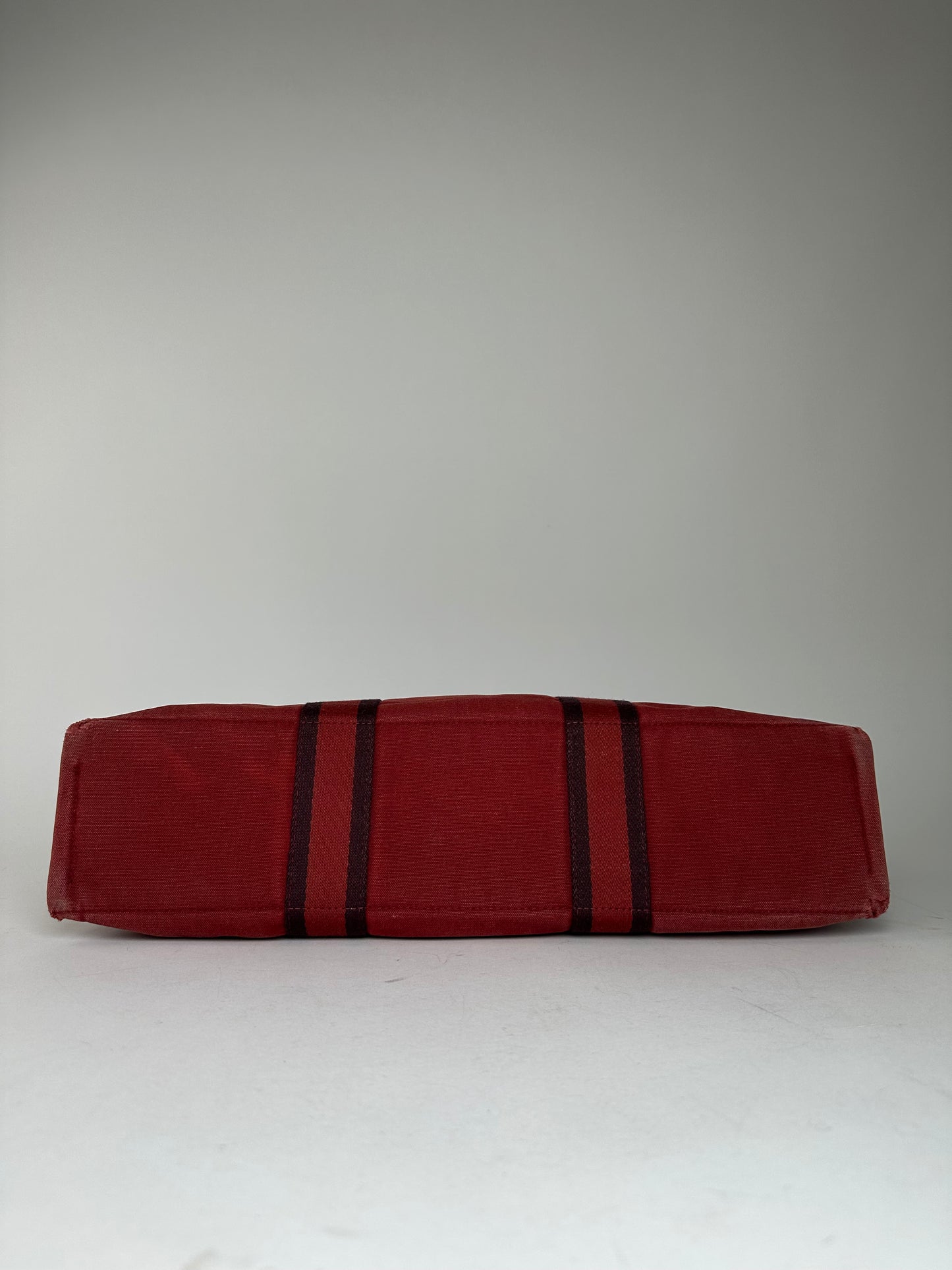 Vintage Hermes Canvas Tote Bag Red