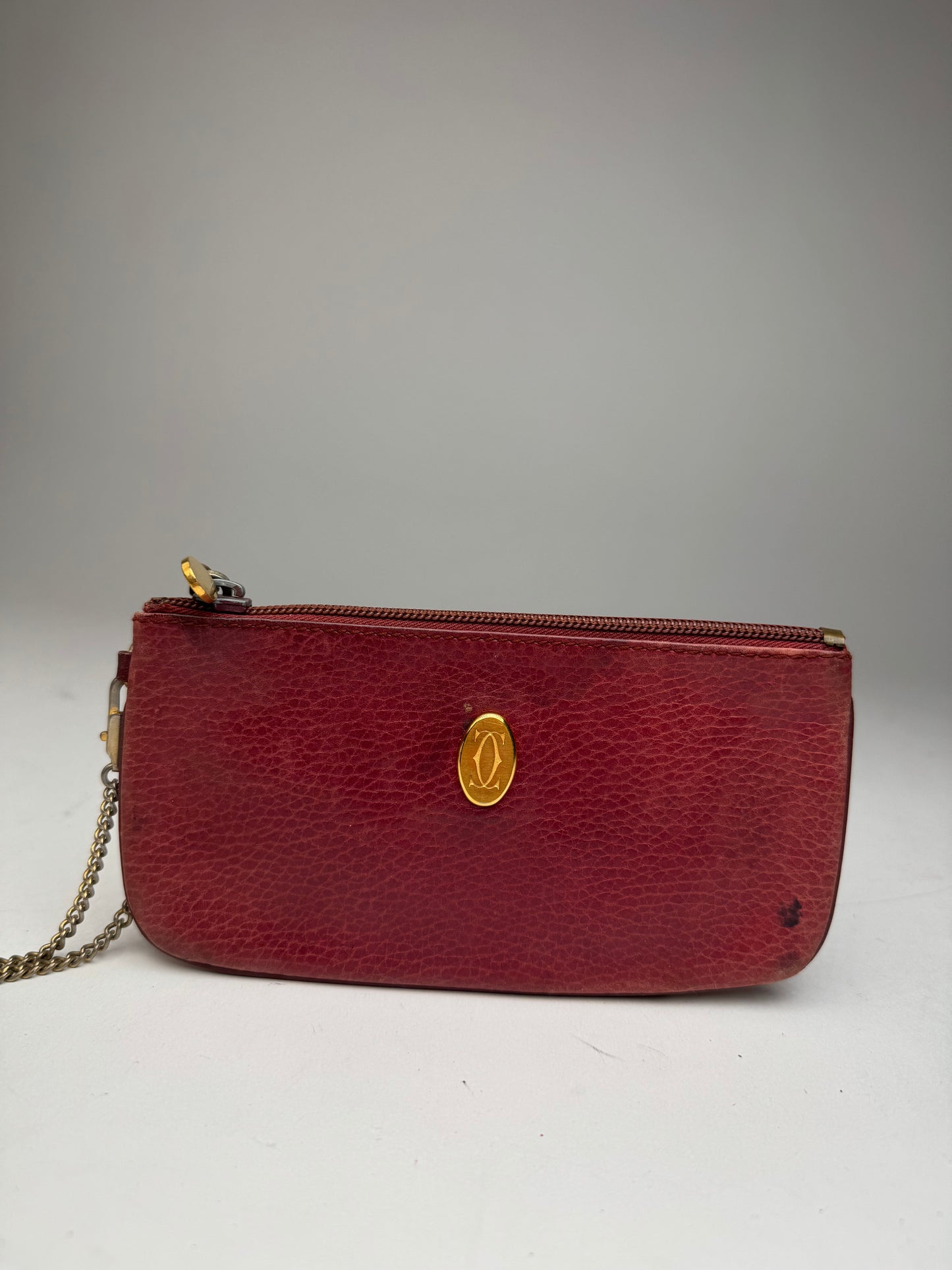 Vintage Cartier Leather Card Holder Burgundy