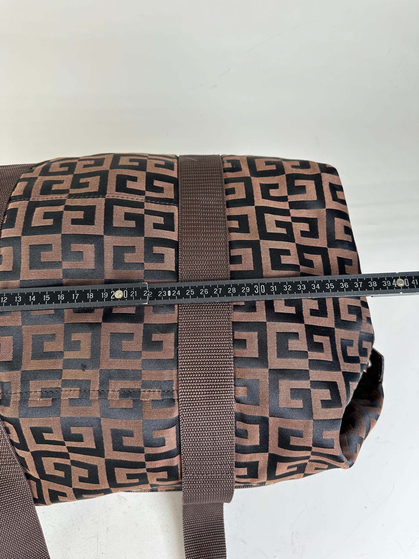 Vintage Givenchy 4G Logo Nylon Tote Brown Black