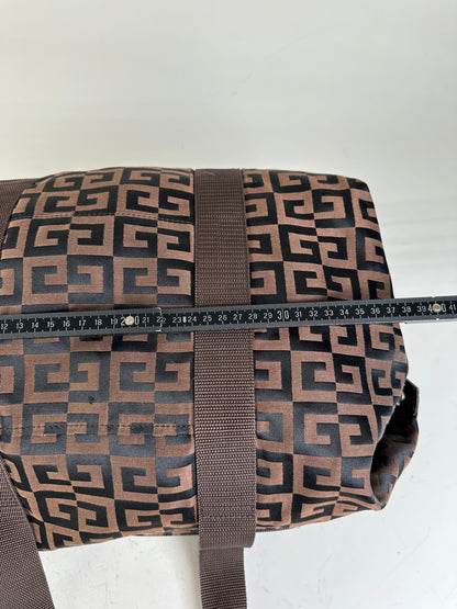 Vintage Givenchy 4G Logo Nylon Tote Brown Black