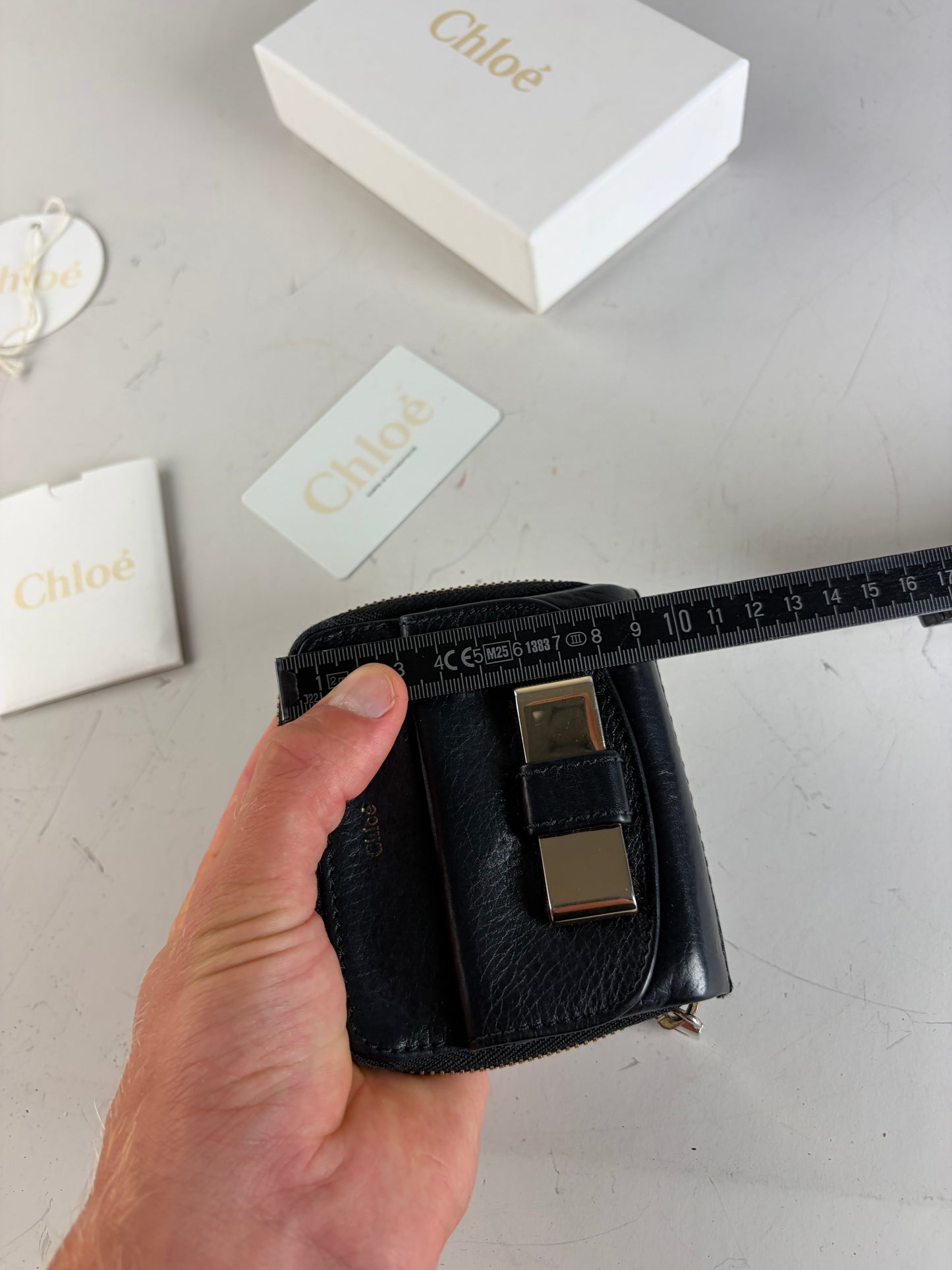 Vintage Chloe Leather Wallet Black Silver