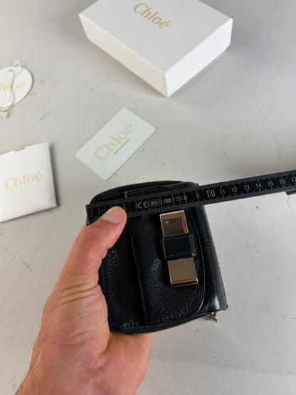 Vintage Chloe Leather Wallet Black Silver