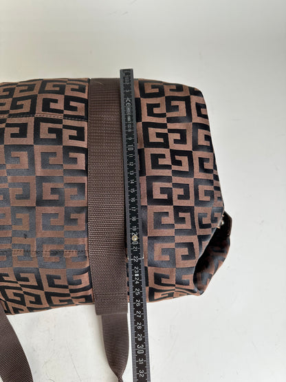 Vintage Givenchy 4G Logo Nylon Tote Brown Black