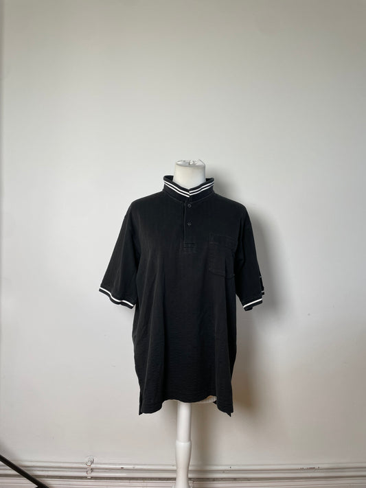 Vintage Burberry Men's Cotton Polo Shirt Black L