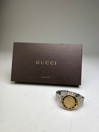 Vintage Gucci Stainless Steel Bracelet Watch Gold Silver