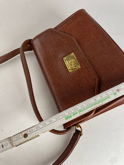 Vintage Courreges 2Way Leather Handbag Brown