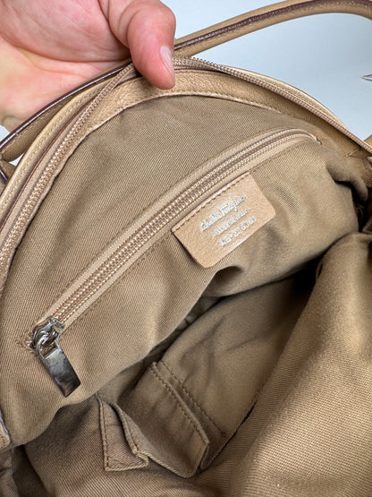 Sac vintage en cuir beige Salvatore Ferragamo