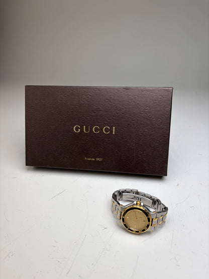 Vintage Gucci Stainless Steel Bracelet Watch Gold Silver