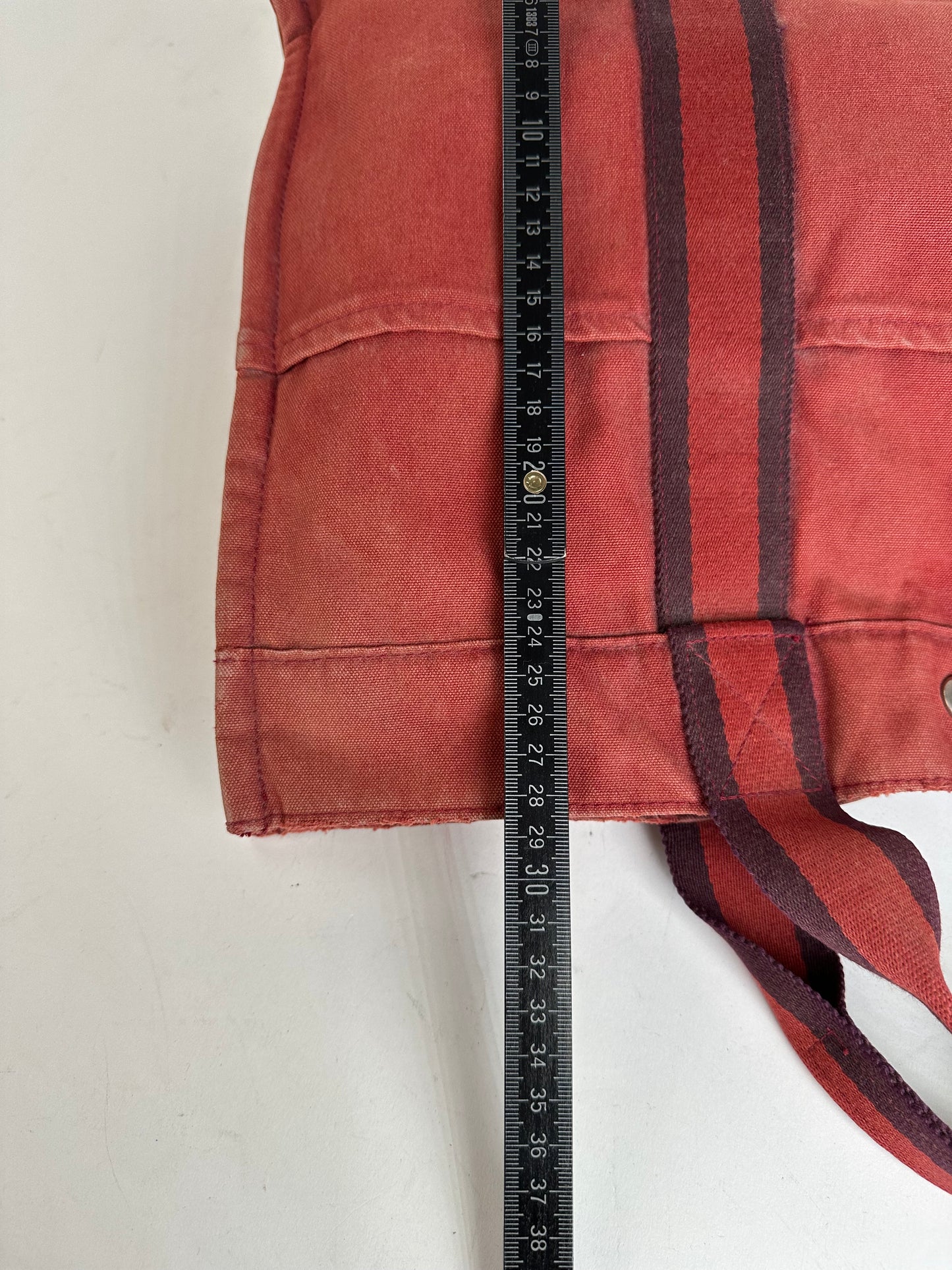 Vintage Hermes Canvas Tote Bag Red