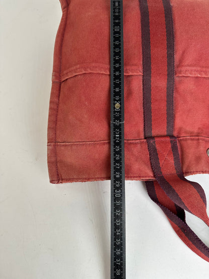 Vintage Hermes Canvas Tote Bag Red
