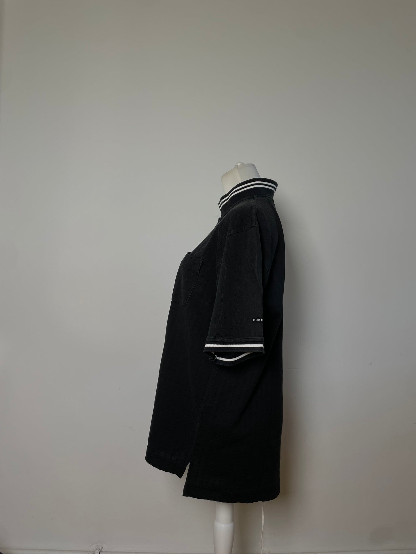 Vintage Burberry Men's Cotton Polo Shirt Black L