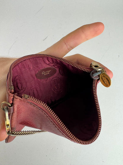 Vintage Cartier Leather Card Holder Burgundy