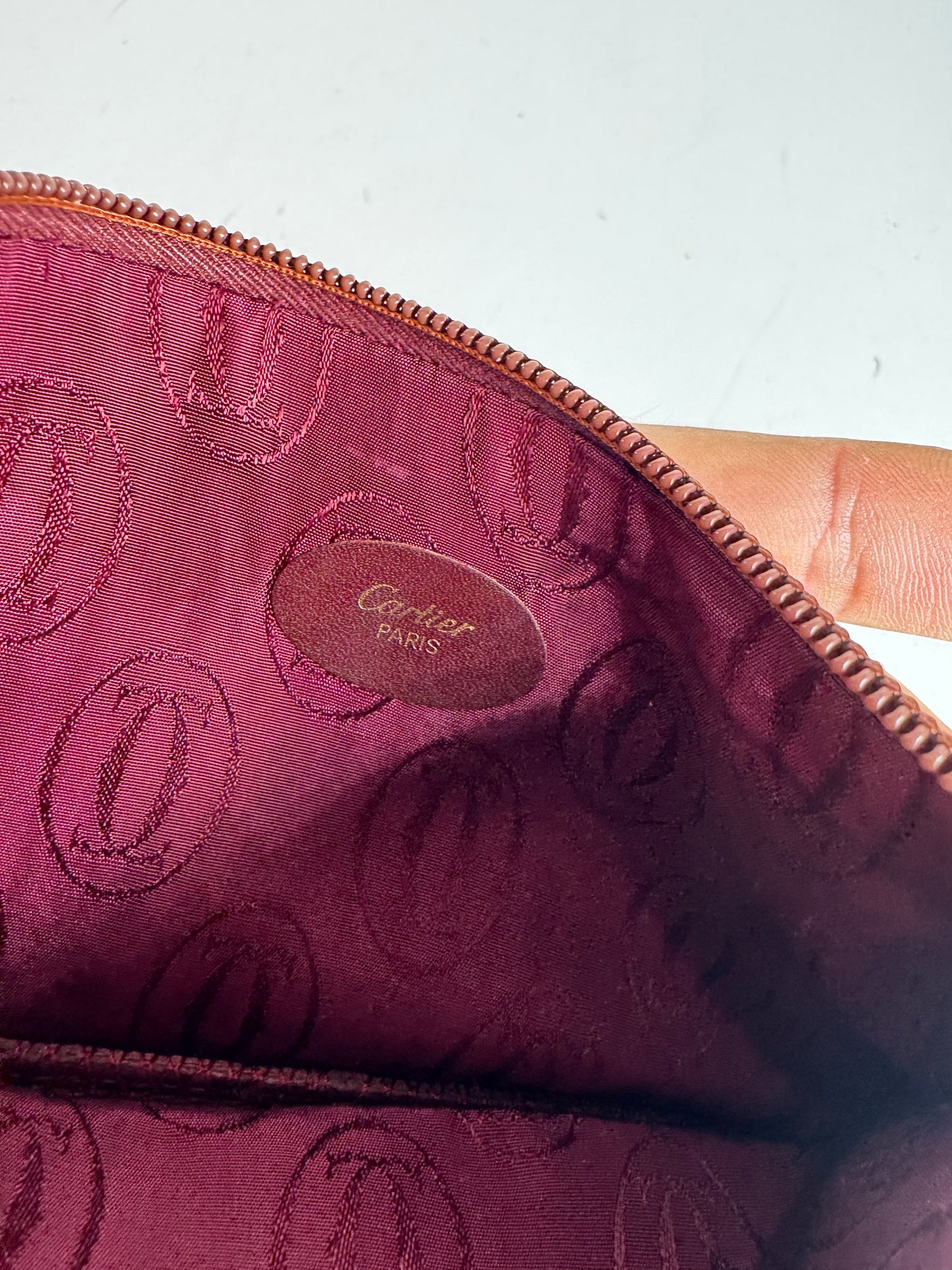 Vintage Cartier Leather Card Holder Burgundy
