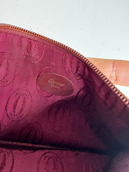Vintage Cartier Leather Card Holder Burgundy