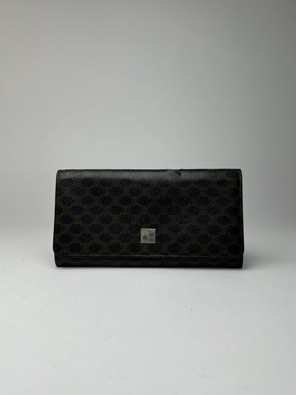 Portefeuille vintage en cuir monogramme Céline marron