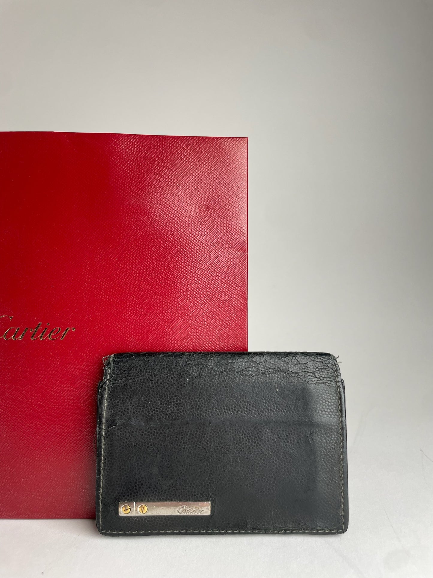 Vintage Cartier Leather Card Holder Black