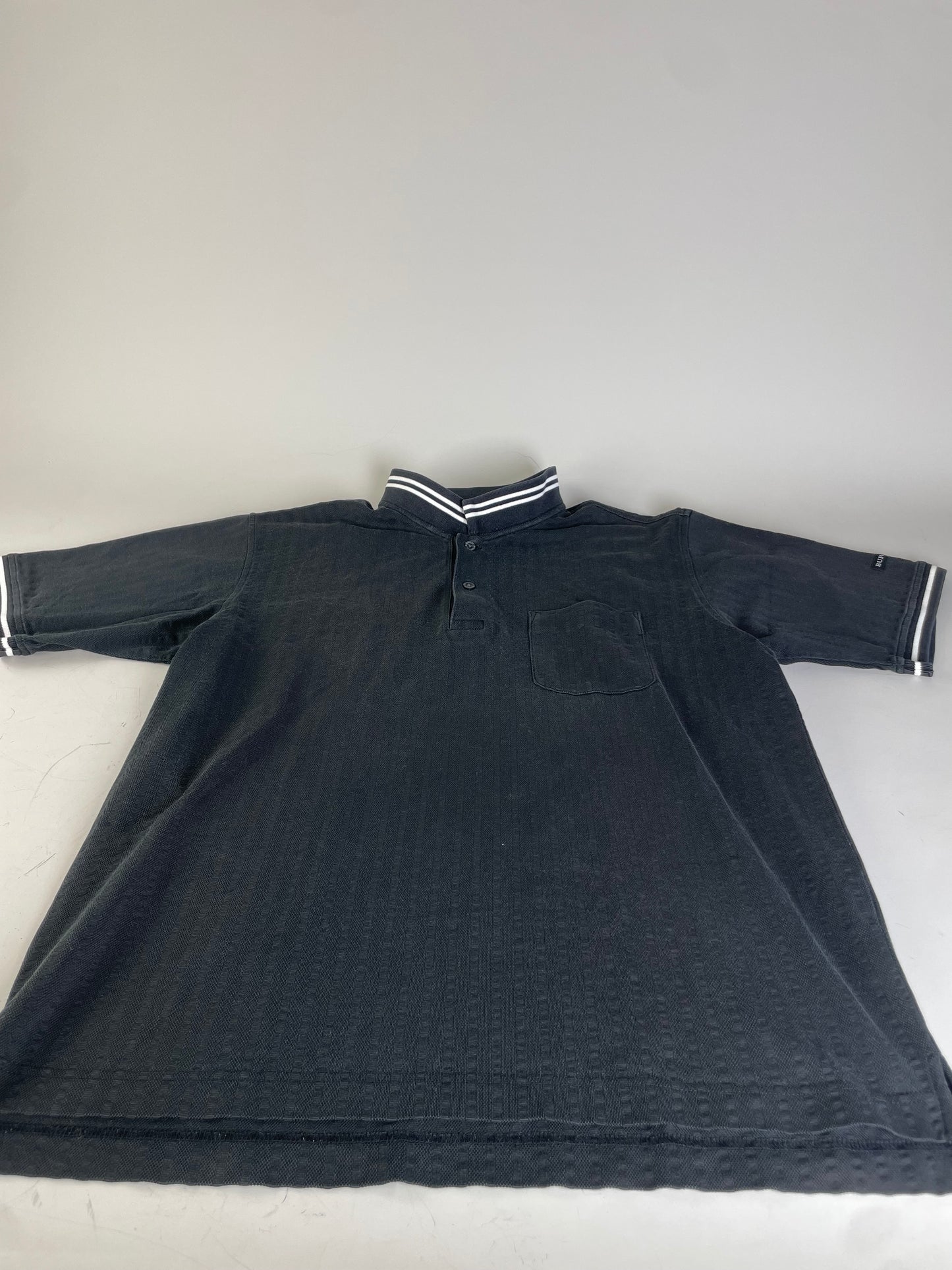 Vintage Burberry Men's Cotton Polo Shirt Black L