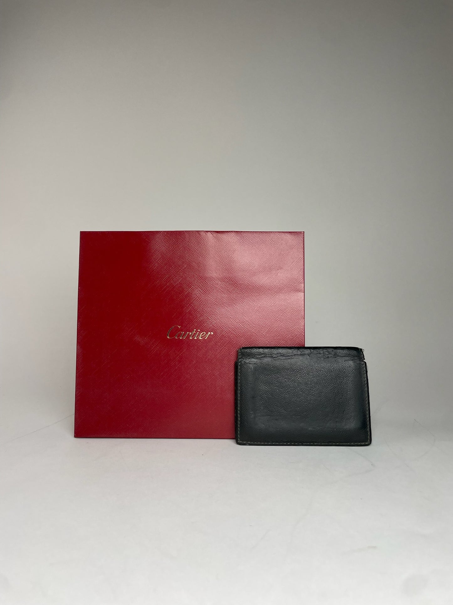 Vintage Cartier Leather Card Holder Black