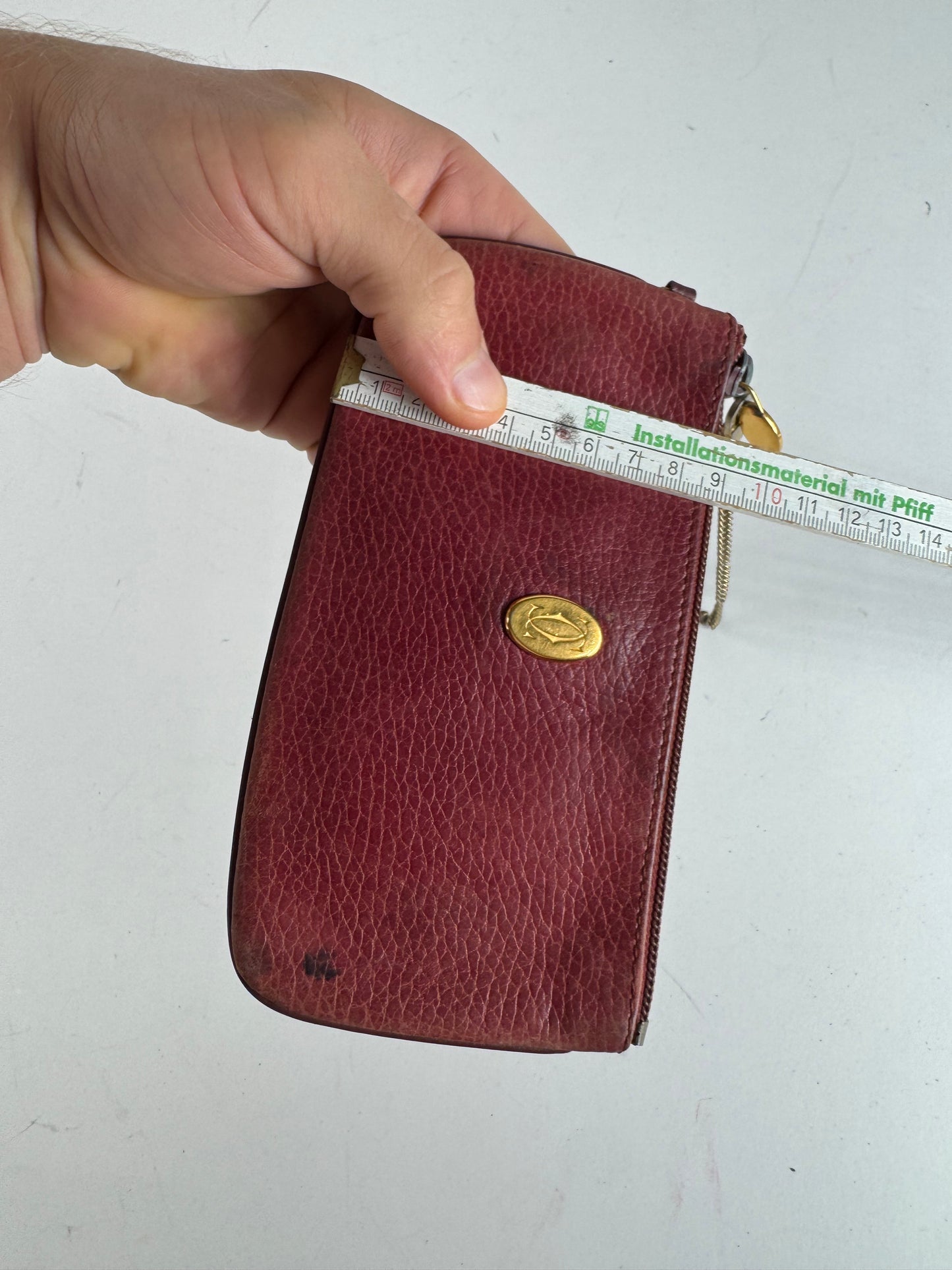 Vintage Cartier Leather Card Holder Burgundy