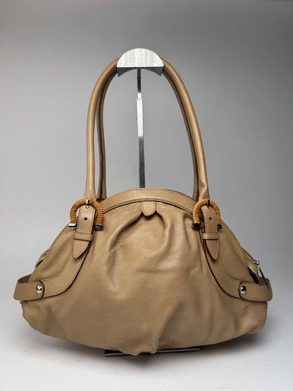 Sac vintage en cuir beige Salvatore Ferragamo