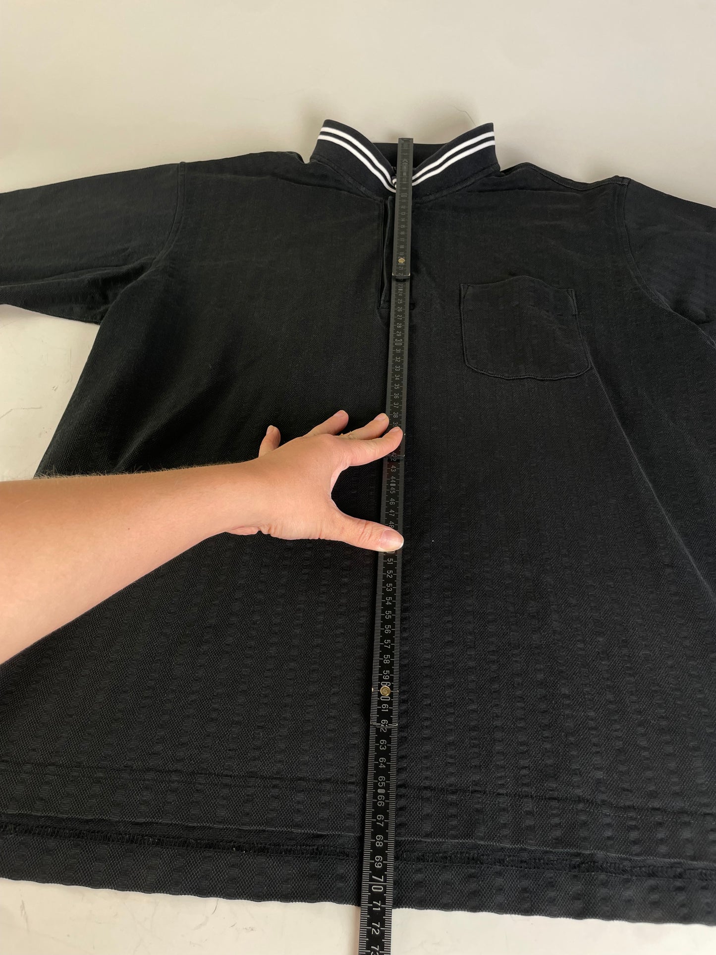 Vintage Burberry Men's Cotton Polo Shirt Black L