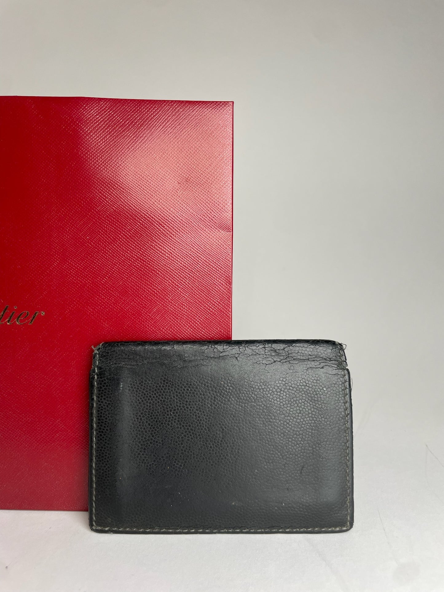 Vintage Cartier Leather Card Holder Black