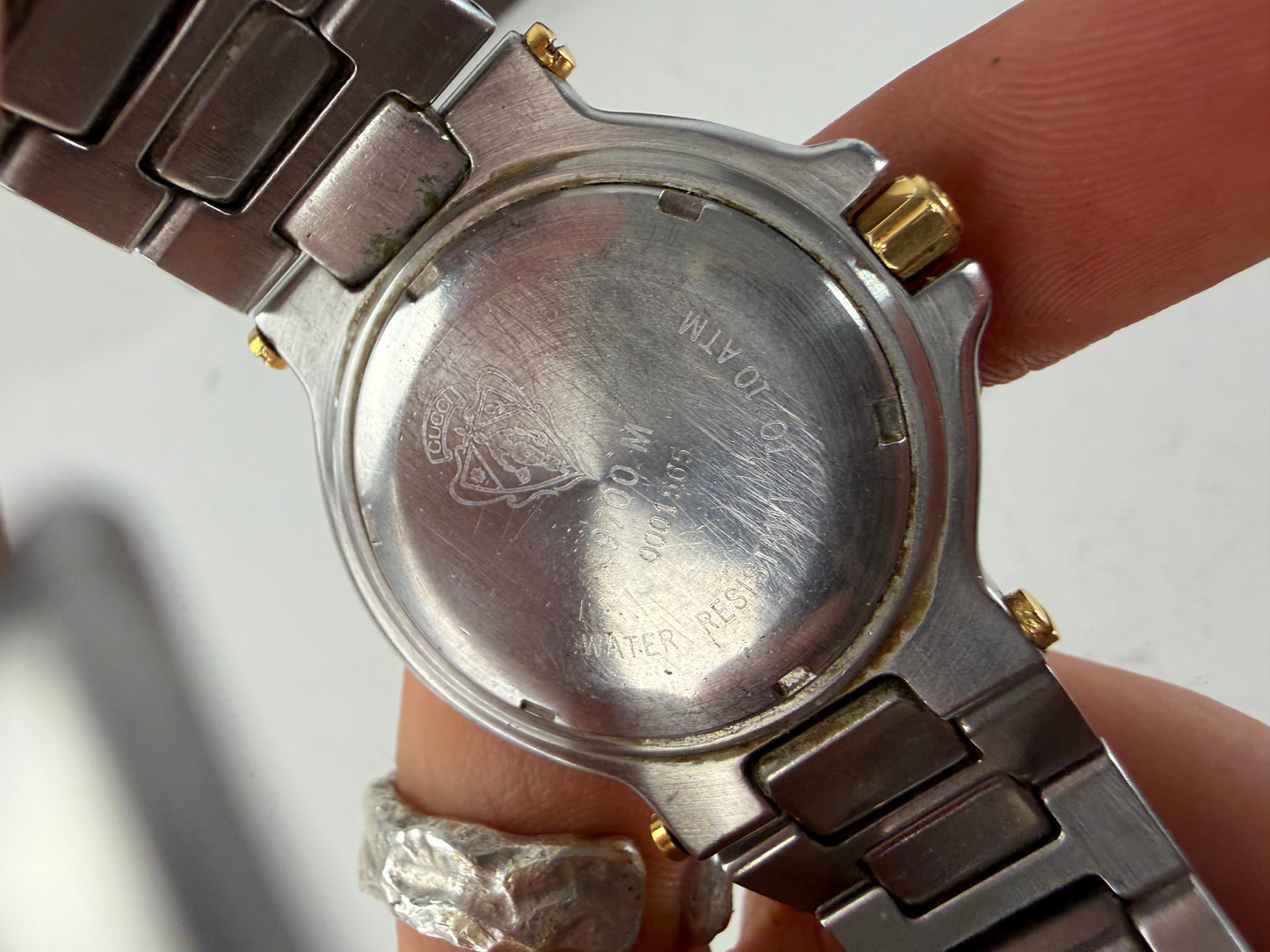 Vintage Gucci Stainless Steel Bracelet Watch Gold Silver
