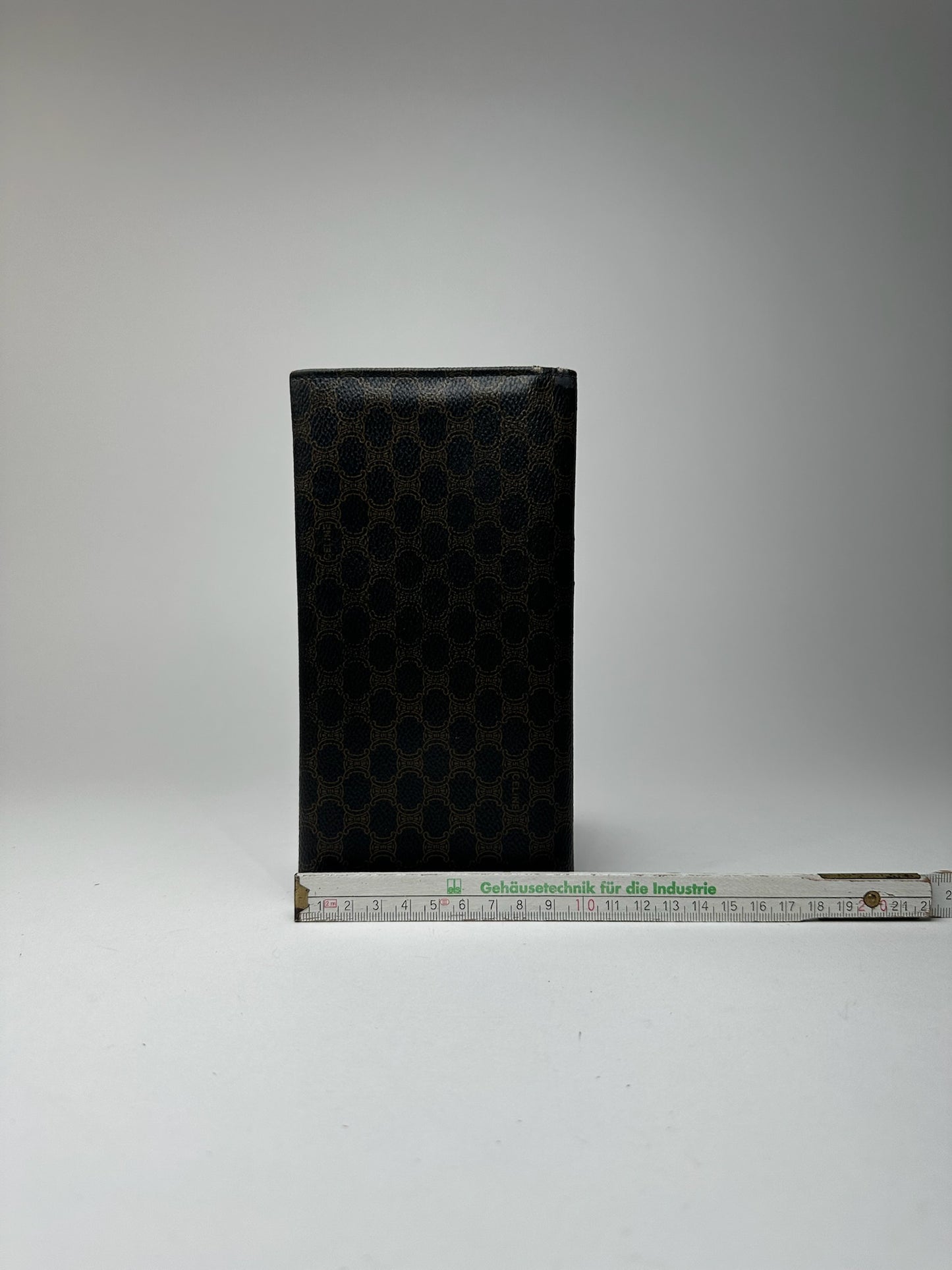 Portefeuille vintage en cuir monogramme Céline marron