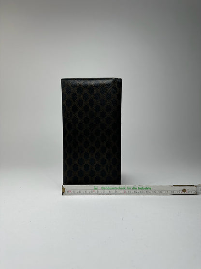 Portefeuille vintage en cuir monogramme Céline marron