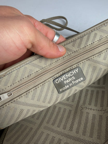 Vintage Givenchy 4G Monogram Flap Crossbody Bag Late 1980s Beige