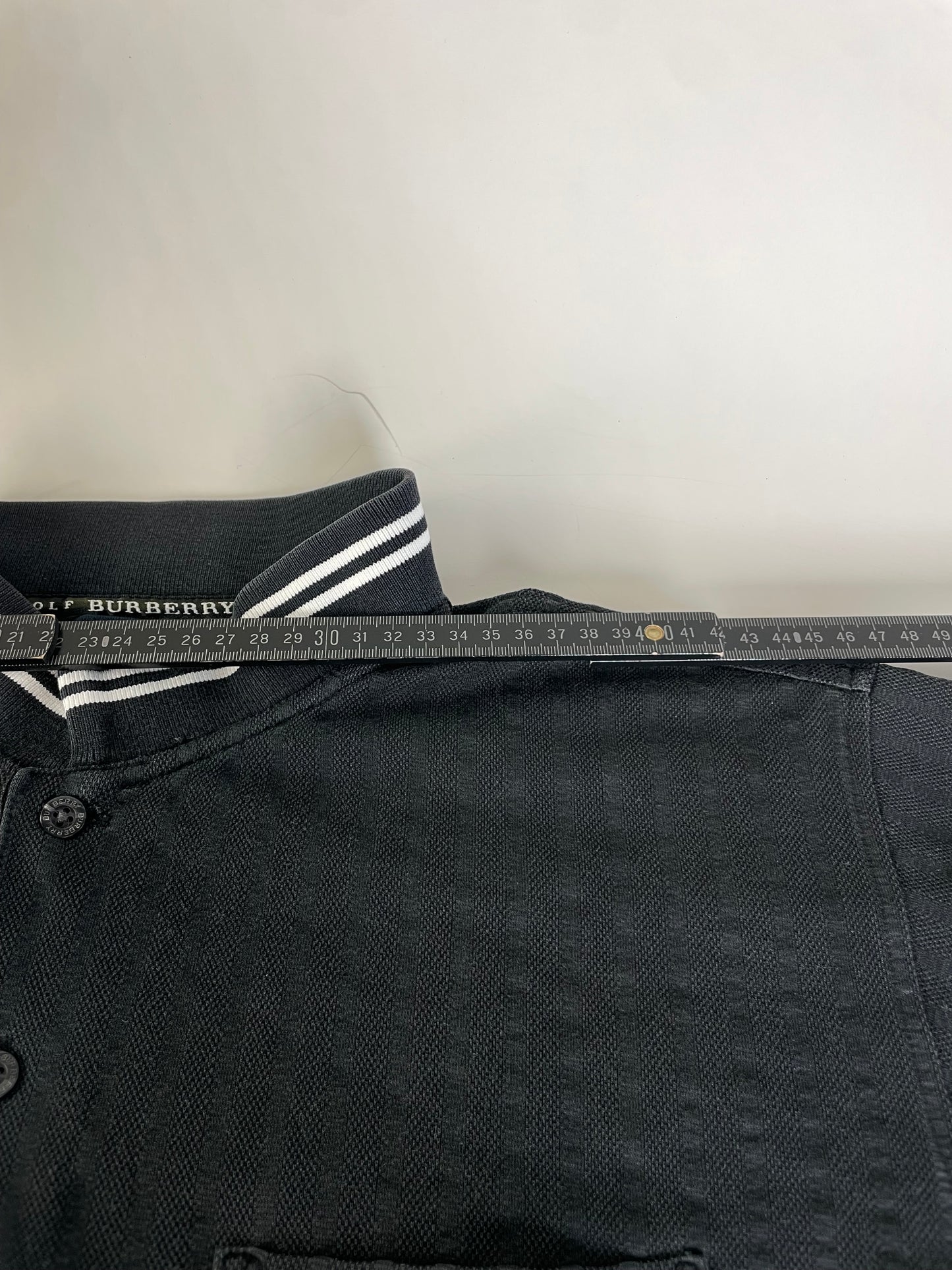 Vintage Burberry Men's Cotton Polo Shirt Black L