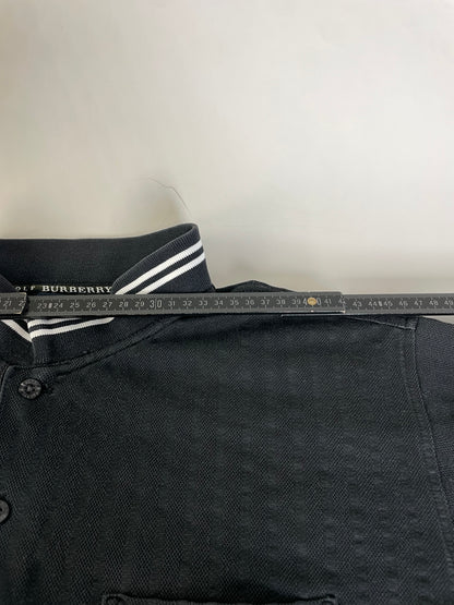 Vintage Burberry Men's Cotton Polo Shirt Black L