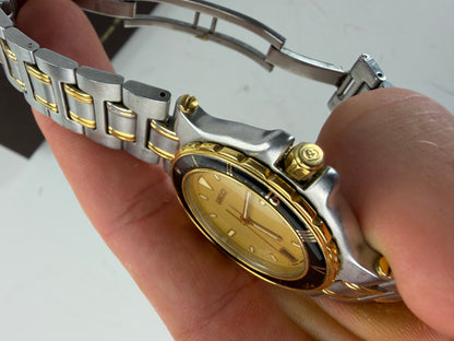 Vintage Gucci Stainless Steel Bracelet Watch Gold Silver