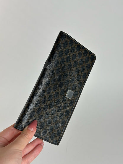 Portefeuille vintage en cuir monogramme Céline marron