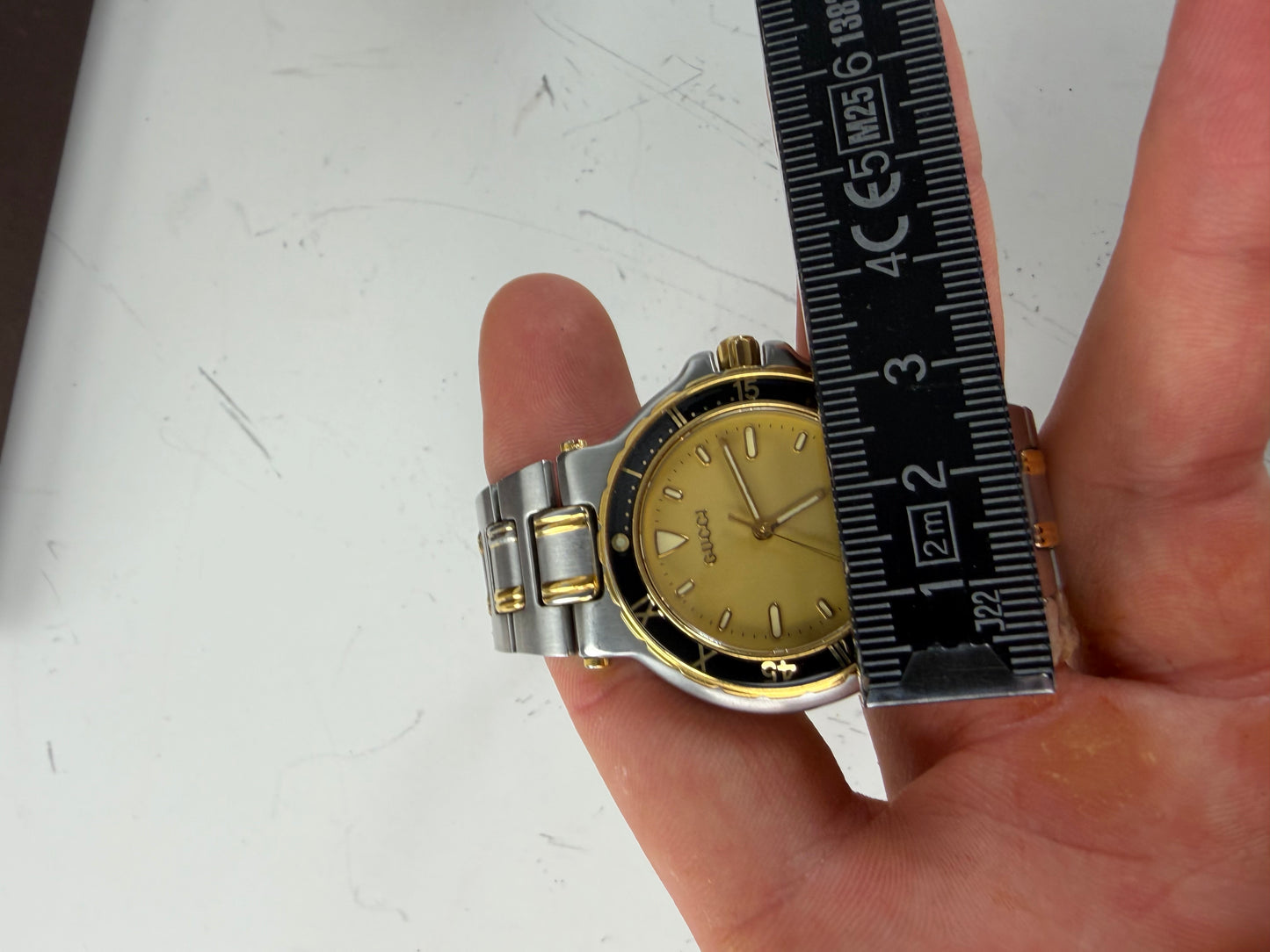 Vintage Gucci Stainless Steel Bracelet Watch Gold Silver
