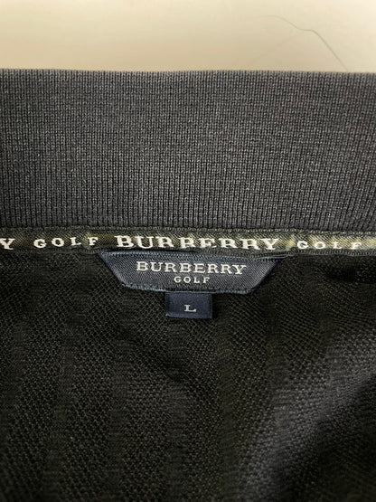 Vintage Burberry Men's Cotton Polo Shirt Black L