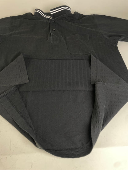 Vintage Burberry Men's Cotton Polo Shirt Black L
