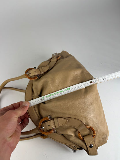 Sac vintage en cuir beige Salvatore Ferragamo