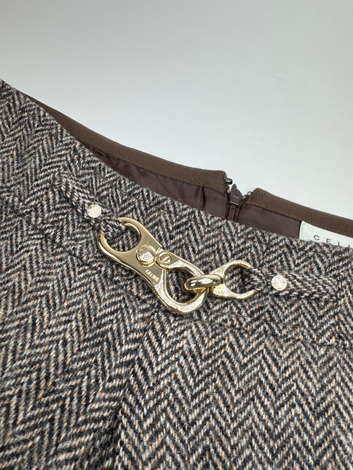 Vintage Celine Paris Wool Skirt 40