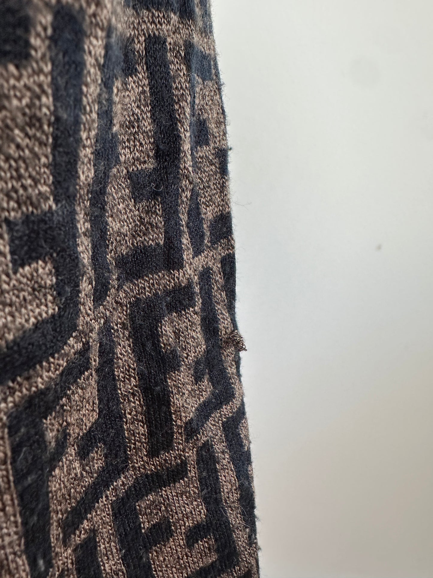 Fendi Iconic FF Monogram Knit Sweater Brown