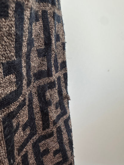 Fendi Iconic FF Monogram Knit Sweater Brown