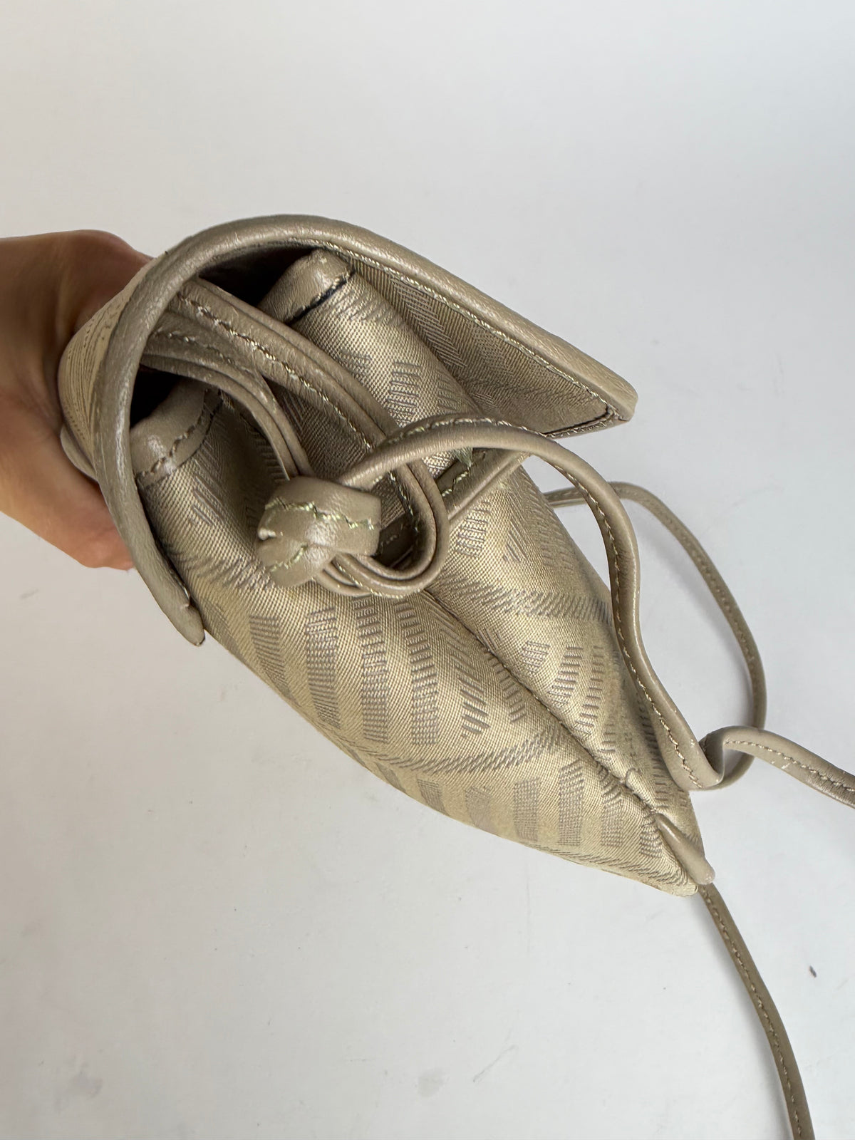 Vintage Givenchy 4G Monogram Flap Crossbody Bag Late 1980s Beige